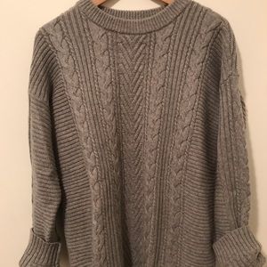 Uniqlo grey oversized wool blend sweater